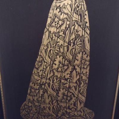 Framed Brass Rubbing Margaret Bernard Peyton 1450 Wall Decor Choice A