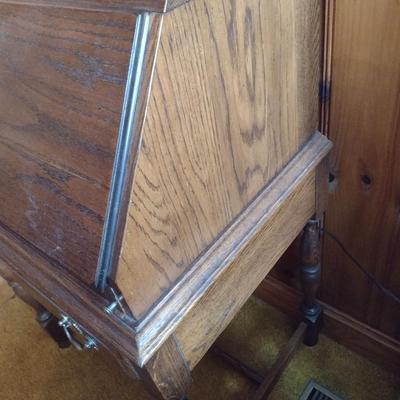 Vintage Oak Petite Kneehole Secretary