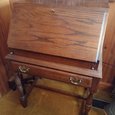 Vintage Oak Petite Kneehole Secretary