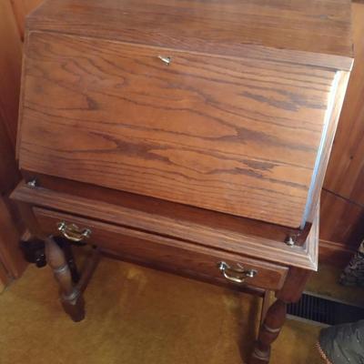 Vintage Oak Petite Kneehole Secretary