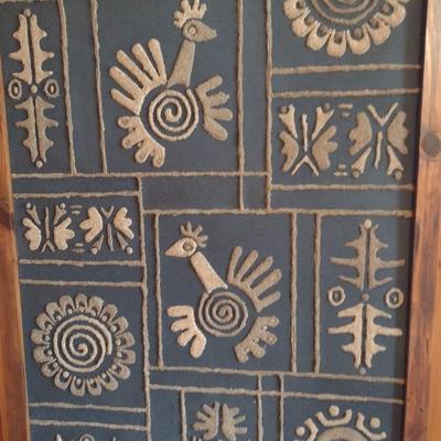 Large Framed Original Sand Art Wall Decor Local Artist