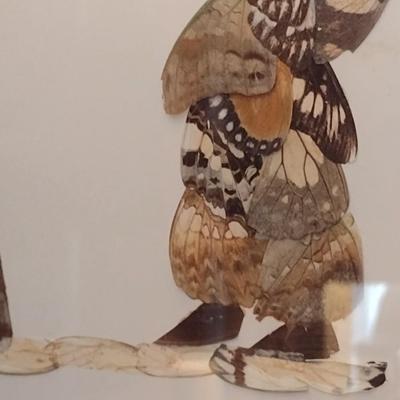 Framed Tribal Butterfly Wing Art Wall Decor