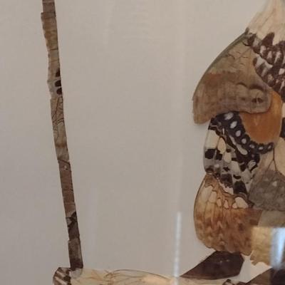 Framed Tribal Butterfly Wing Art Wall Decor