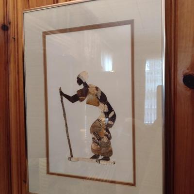 Framed Tribal Butterfly Wing Art Wall Decor