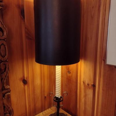 Pair of Metal Base and Post French Country Table Lamps