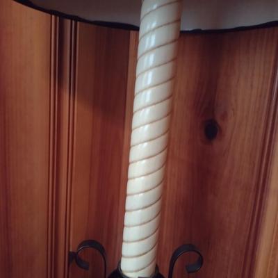 Pair of Metal Base and Post French Country Table Lamps