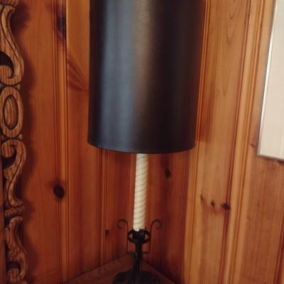 Pair of Metal Base and Post French Country Table Lamps