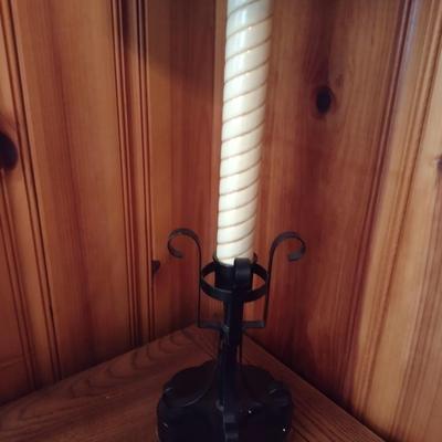 Pair of Metal Base and Post French Country Table Lamps