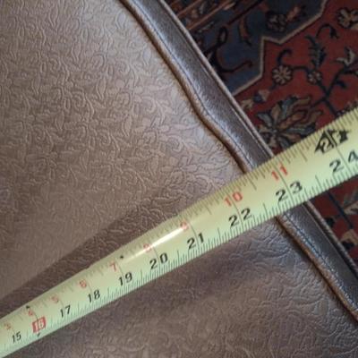 Vintage Bronze Tone Pleated Back Sitting Chair with Oversized Ottoman