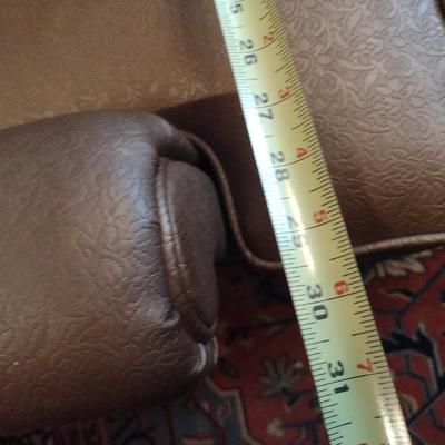 Vintage Bronze Tone Pleated Back Sitting Chair with Oversized Ottoman