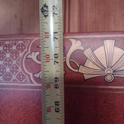 Red Lacquer Base Hand Painted Asian Influence Four Panel Room Divider