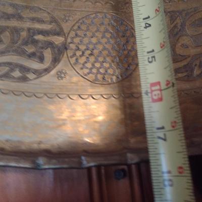 Large Brass Inscribed Oval Tray