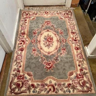 French Wool Area Rug Wall Tapestry  Hand-Woven Aubusson
3 x 5 foot ONLY $40   GORGEOUS!