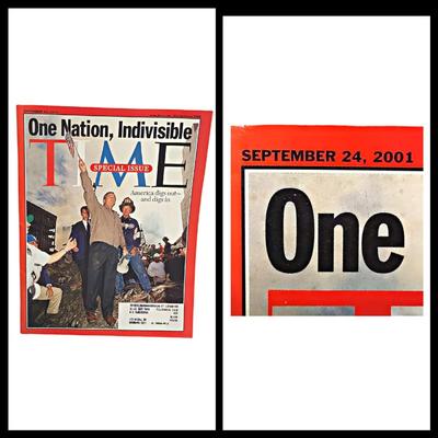 3 Vintage Time Magazines 9/11