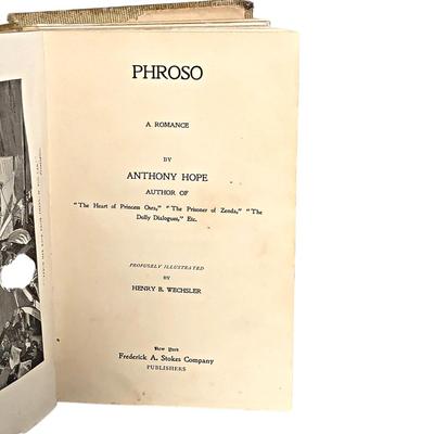 3 Vintage/Antique Books: Phroso, The Spirit of the Border & The Voyage of the Dawn Treader
