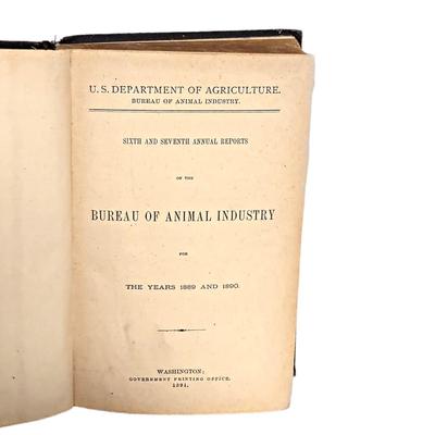3 Antique Books: Annual Reports of the Bureau of Animal Industry, Yearbook of Agriculture & Annual Report of the Commissioner of Labor