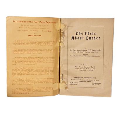 4 Antique Religious Books: Methods with Beginners, The Facts About Luther, His Glorious Appearing & The Book of Concord