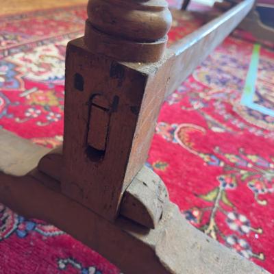 U699 Antique Large Painted Wooden Quilt Rack