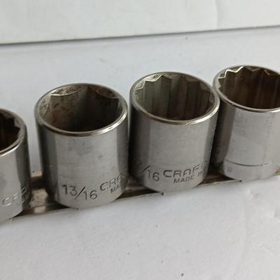 Craftsman socket set on socket organizing holder