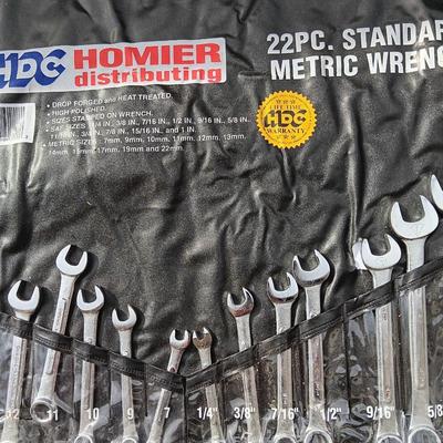 HDC Homier Distributing 22-piece standard and metric wrench set