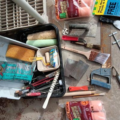 Painting and drywall supplies - Paint brushes - Paint trays - saw - rollers and more