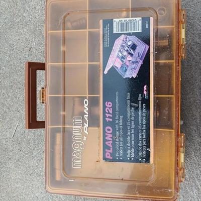 Plano plastic storage cases with an assortment of brass fittings - hose repair and springs