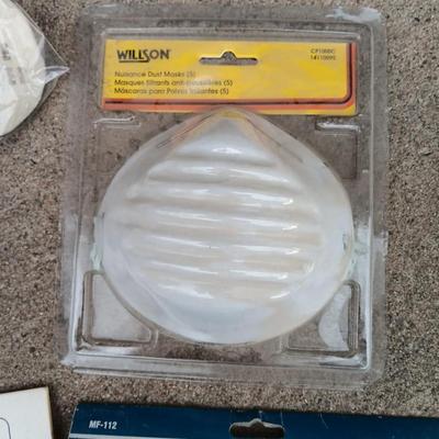 Safety gear - partial respirator - masks - work gloves - ear plugs - safety glasses