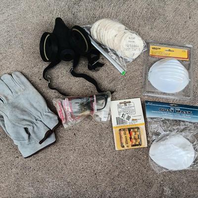 Safety gear - partial respirator - masks - work gloves - ear plugs - safety glasses