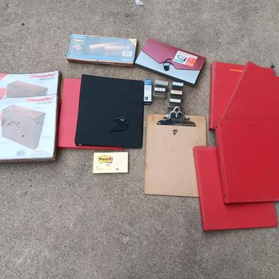 Office supplies - 3 ring binders -stamps - clipboards and more