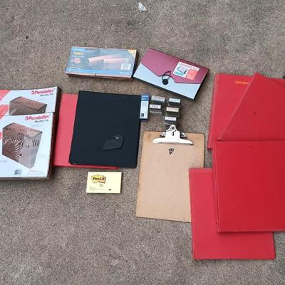 Office supplies - 3 ring binders -stamps - clipboards and more