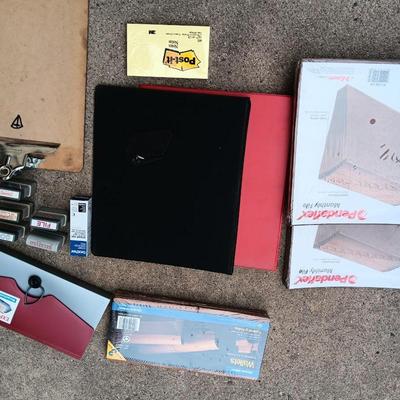 Office supplies - 3 ring binders -stamps - clipboards and more