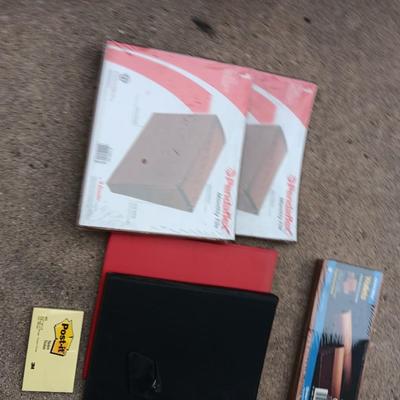 Office supplies - 3 ring binders -stamps - clipboards and more