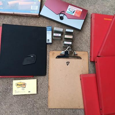 Office supplies - 3 ring binders -stamps - clipboards and more