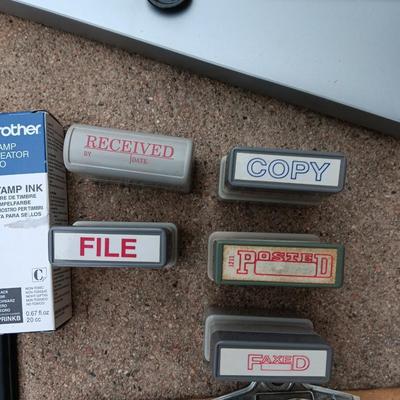 Office supplies - 3 ring binders -stamps - clipboards and more