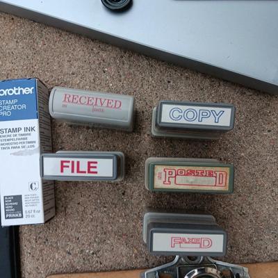 Office supplies - 3 ring binders -stamps - clipboards and more