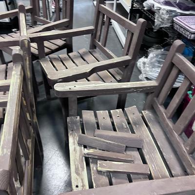 5 Chairs and a Bench SANDED ready to paint
