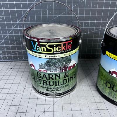 2 Gallons of Semi Gloss Exterior 1 Oil, 1 Latex -  BARN RED