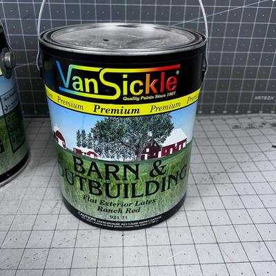 2 Gallons of Semi Gloss Exterior 1 Oil, 1 Latex -  BARN RED