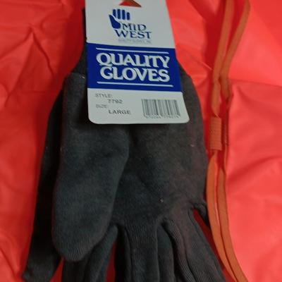Safety / Hunting Orange vests, raincoats and new gloves