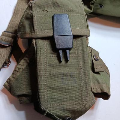 Army canteen suspenders and ammunition/ magazine pouch