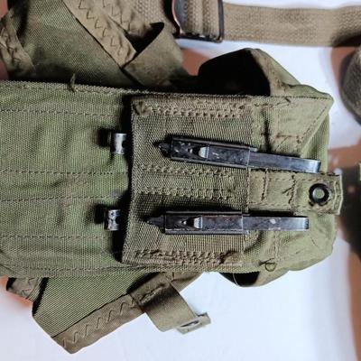 Army canteen suspenders and ammunition/ magazine pouch