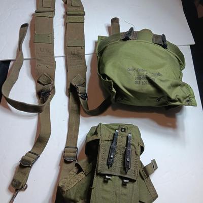 Army canteen suspenders and ammunition/ magazine pouch