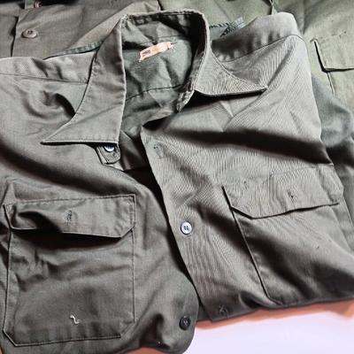 Three Men's shirts - Army Green button up 15 1/2 x 33