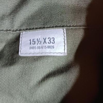 Three Men's shirts - Army Green button up 15 1/2 x 33