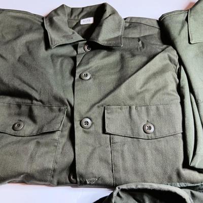 Three Men's shirts - Army Green button up 15 1/2 x 33