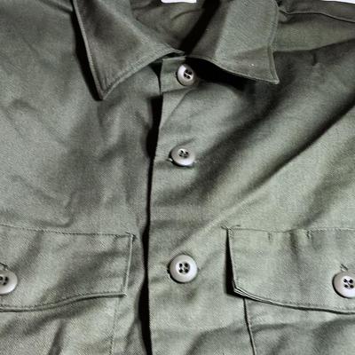 Three Men's shirts - Army Green button up 15 1/2 x 33