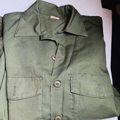 Three Men's shirts - Army Green button up 15 1/2 x 33