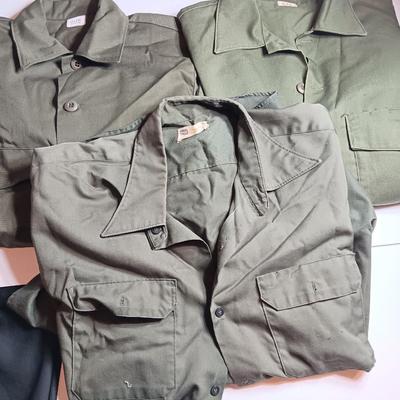 Three Men's shirts - Army Green button up 15 1/2 x 33