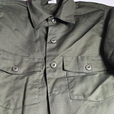 Three Men's shirts - Army Green button up 15 1/2 x 33