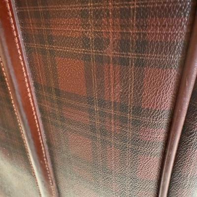 U1205 Vintage Polo Ralph Lauren Full Size Leather Tartan Suitcase